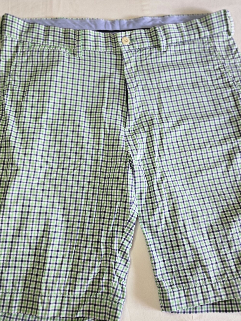 Polo Golf Ralph Lauren Men’s shorts 34 X 10 White Blue Green Plaid